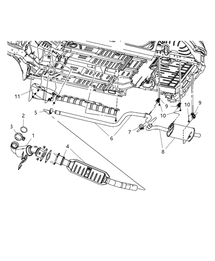 2008 Chrysler PT Cruiser Exhaust System Diagram 1