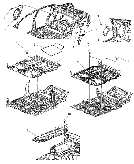 2005 Chrysler Sebring Carpet Diagram