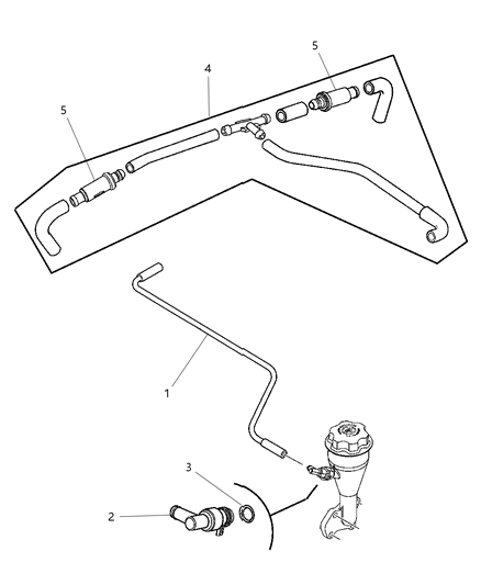 2005 Dodge Durango Hose-CRANKCASE Vent Diagram for 53032850AD