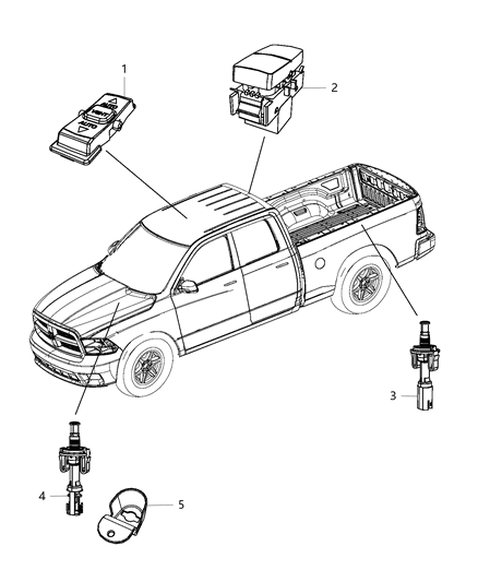 2010 Dodge Ram 1500 Switches Body Diagram