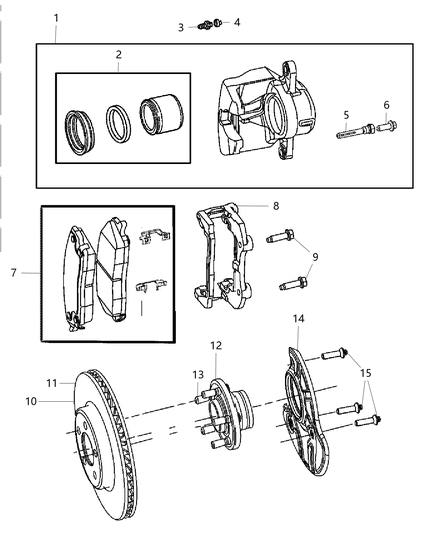 2005 Chrysler 300 Front Brakes Diagram 1