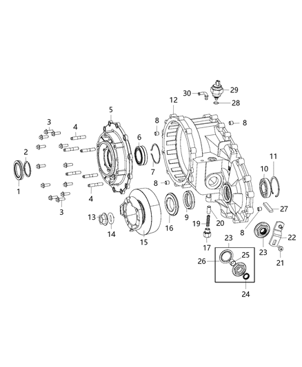 2015 Jeep Wrangler Front Case & Related Parts Diagram 7