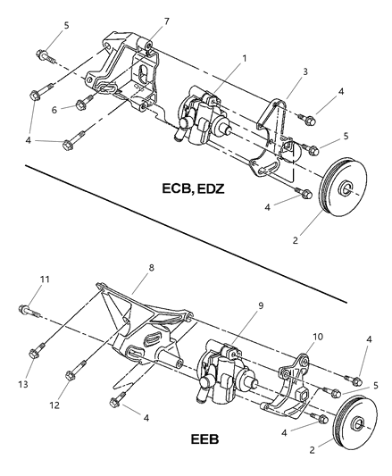 1998 Chrysler Sebring Convertible Pump Assembly & Mounting Diagram