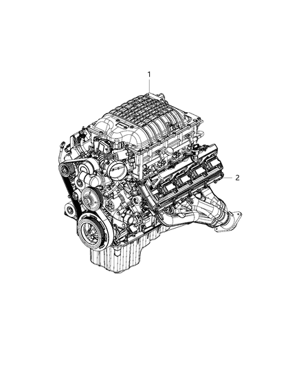 2018 Dodge Charger Engine-Long Block Diagram for 68409362AA