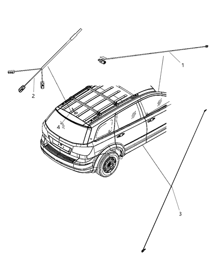 2011 Dodge Journey Antenna-Satellite Diagram for 68086722AA