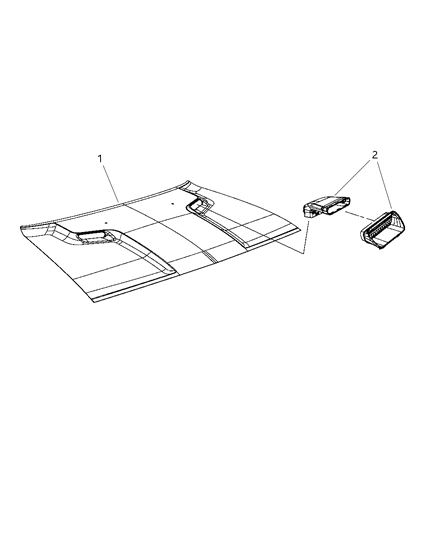 2009 Dodge Challenger Bezel-Hood Diagram for 5028795AA