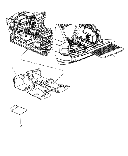 2011 Jeep Patriot Cover-Rear Cargo Floor Diagram for 1TN49XDVAA