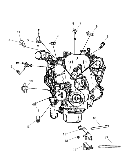 2007 Dodge Nitro Sensors - Engine Diagram 2