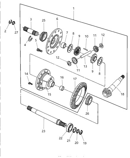 1997 Chrysler Concorde Differential Case & Gears Diagram