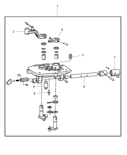 2004 Dodge Stratus Shift Rail Cover & Lever Diagram