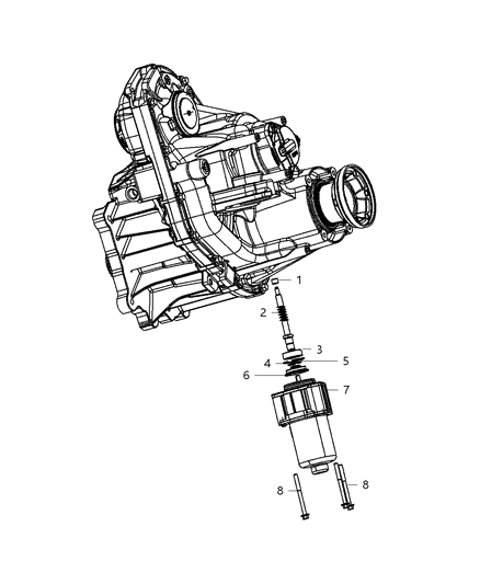 2015 Jeep Grand Cherokee Gear Motor-Transfer Case Diagram for 68071235AB
