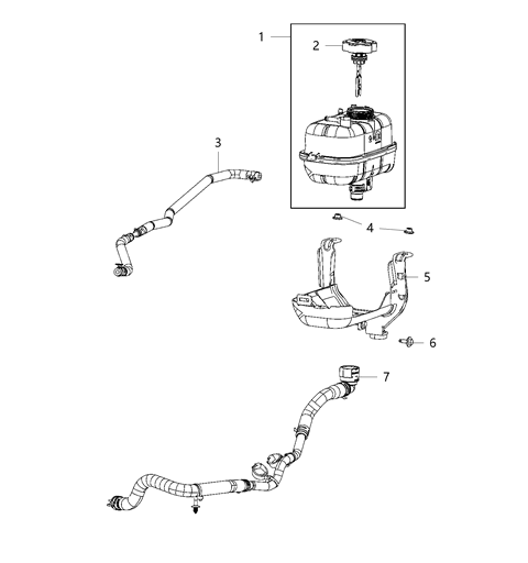 2020 Jeep Wrangler Hose-COOLANT Bottle Outlet Diagram for 68282502AF