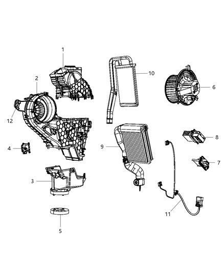 2010 Dodge Journey EVAPORATOR-Air Conditioning Diagram for 68038191AB