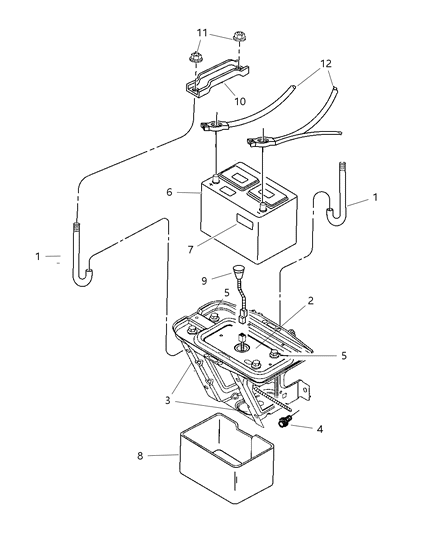 2002 Jeep Wrangler REINFMNT-Battery Tray Diagram for 5101980AA