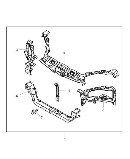 2005 Chrysler Sebring Coupe Headlamp Support Diagram