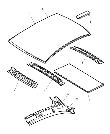 1997 Dodge Neon Rail-Roof Side Diagram for 4783154