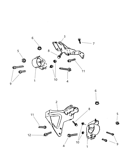 1999 Dodge Dakota Engine Mounting, Front Diagram 5