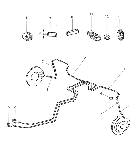 2005 Chrysler Crossfire Line-Brake Diagram for 5102536AA