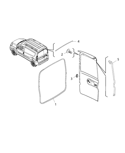 2018 Ram ProMaster City WEATHERSTRIP-Cargo Door Diagram for 68340426AA