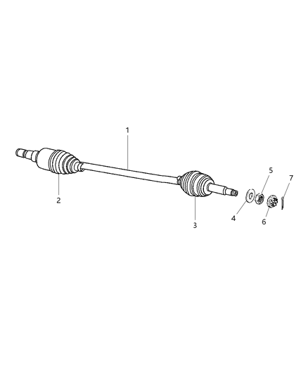 2006 Chrysler Pacifica Shaft - Rear Axle Diagram