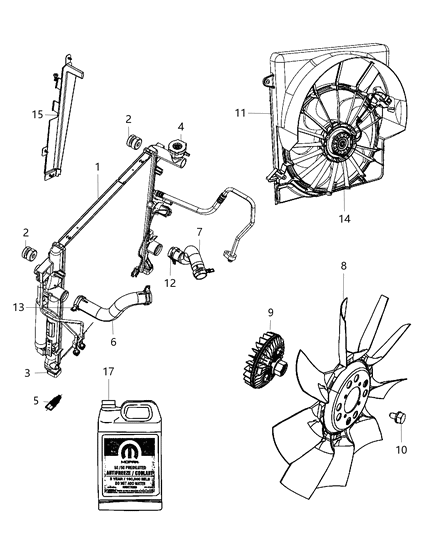 2012 Jeep Liberty Hose-Radiator Inlet Diagram for 55037947AE