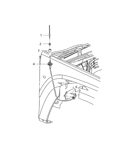 2005 Jeep Grand Cherokee Mast-Antenna - Fixed Diagram for 56038725AB