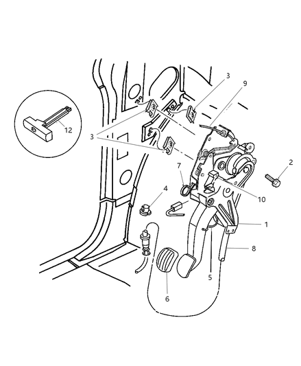 2001 Chrysler Town & Country Cover-Parking Brake Lever Diagram for 4683478