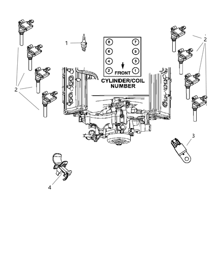 2008 Jeep Grand Cherokee Spark Plugs, Ignition Wires, Ignition Coil Diagram 2