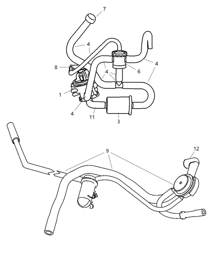 2003 Jeep Grand Cherokee Clip-Hose Diagram for 4794205AA