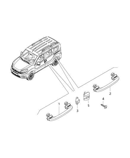 2019 Ram ProMaster City Handle-Grab Diagram for 5ZM85LDMAA