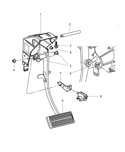 2005 Dodge Caravan Brake Pedals Diagram 2