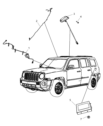 2008 Dodge Caliber Receiver-Satellite Diagram for 68015147AE