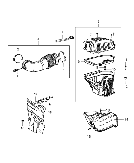 2011 Dodge Charger Air Cleaner Diagram for 4861843AB