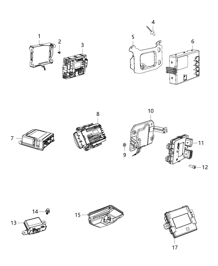 2018 Jeep Renegade Air Bag Control Module Diagram for 68267986AB