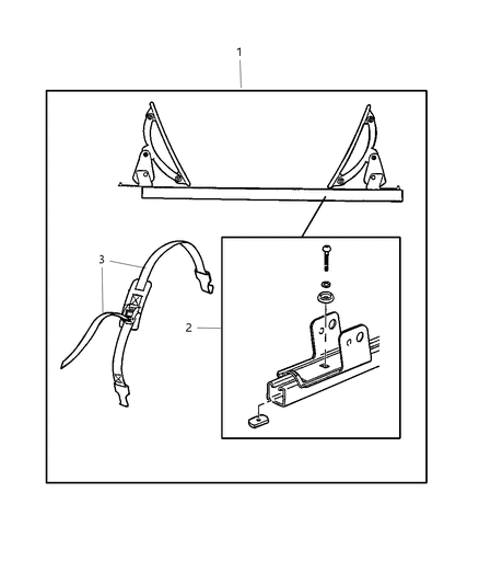 2005 Dodge Neon Carrier Kit -Canoe - Roof Diagram