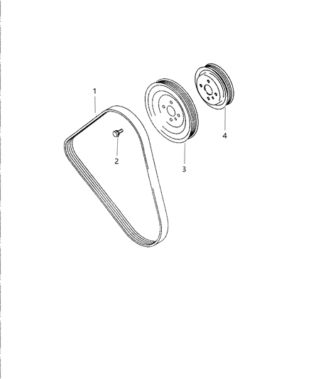 1997 Chrysler Sebring Coupe Belt, Drive And Pulleys Diagram