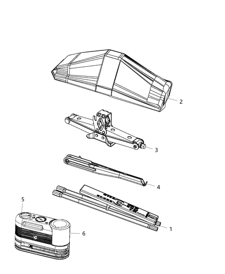 2015 Chrysler Town & Country Jack Assembly Diagram