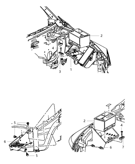 2012 Ram 4500 Battery Tray & Support Diagram