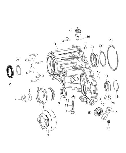 2016 Jeep Wrangler Front Case & Related Parts Diagram 2