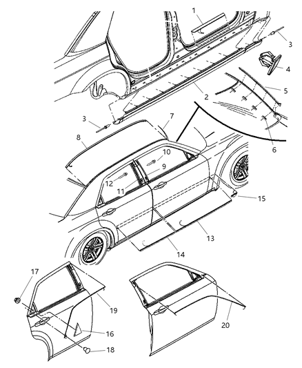 2006 Chrysler 300 Molding-Front Door Diagram for WU21XWGAA