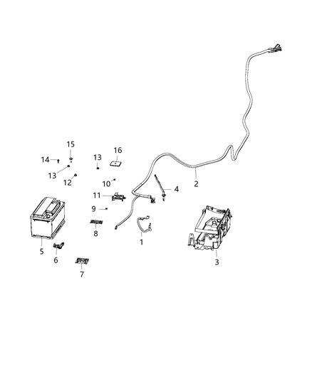 2017 Dodge Charger Battery Cable Harness Diagram for 68306895AA