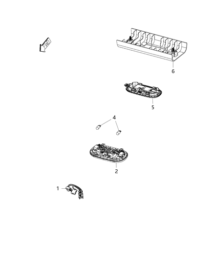 2015 Jeep Wrangler Lamps, Interior Diagram