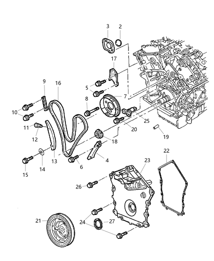 2004 Dodge Stratus Timing Belt / Chain & Cover Diagram 4