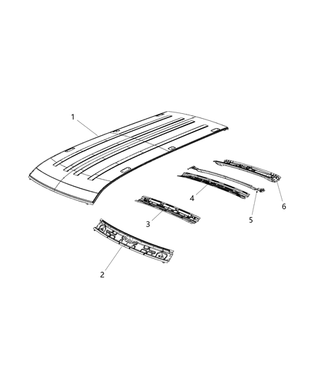 2017 Ram ProMaster City Roof Panel Diagram