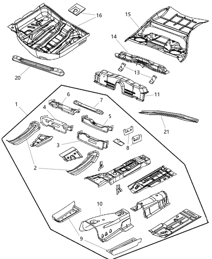 2011 Dodge Charger Extension-Floor Pan Diagram for 4780787AC