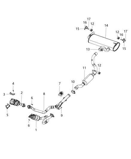 2019 Jeep Wrangler Exhaust Extension Pipe Diagram for 68298299AD