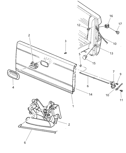 2003 Dodge Dakota Tailgate Diagram