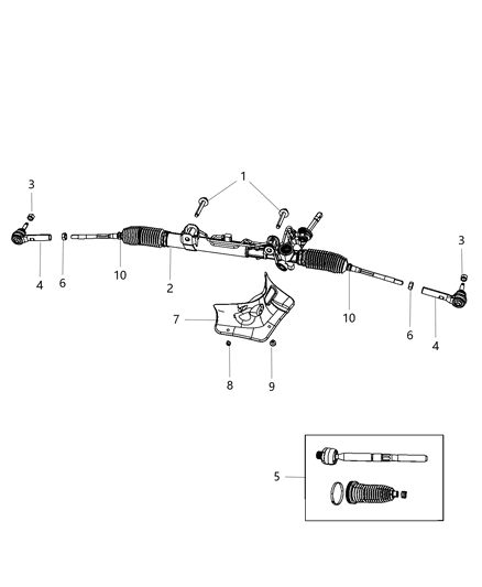 2013 Jeep Compass Gear Rack & Pinion Diagram