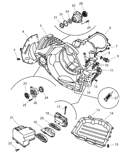 1999 Chrysler Sebring Case, Extension & Solenoid Diagram