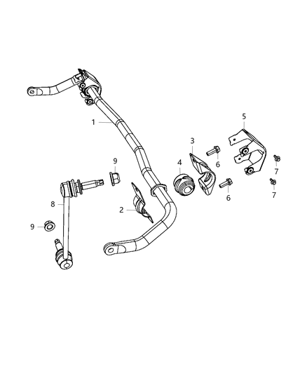 2020 Dodge Challenger Bar-Front Diagram for 68184221AB